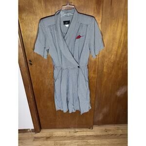 Vtg 80 Black & White Gingham Romper By J.S.J Division